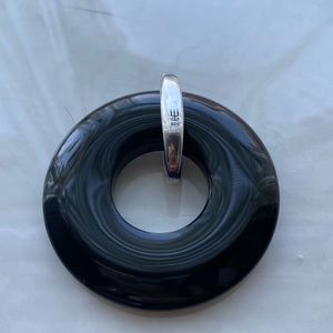 James Avery retired black onyx circle pendant
